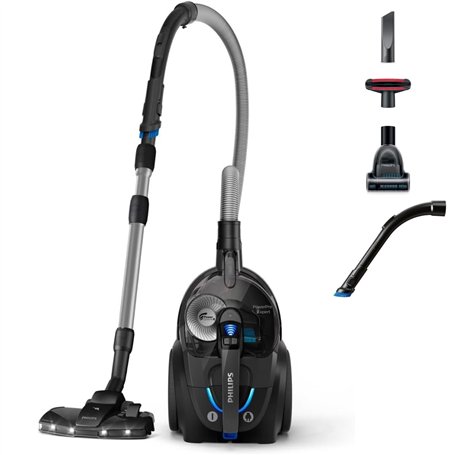 Philips PowerPro Expert 7000 Series - Aspirateur sans sac - Buse TriActive+ LED - Filtre anti-allergie - 900 Watts - Noir brilla