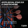 KOTO - Royal Star 315, Cible Électronique, INCL. 6 Fléchettes Pointe Plastique, 48 Jeux et Plus de 315 Variations