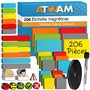 ATWAM - 206 Étiquettes Magnétiques Effaçables & Inscriptibles - Scrum - Lot de aimants et Accessoires inscriptibles pour Tableau