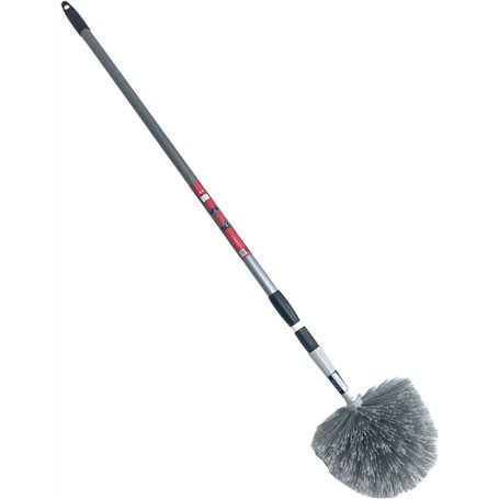 Synx Tools ragebol avec manche télescopique - Poussière - Plumeau - Roulette d'araignée avec manche télescopique 175 cm - Gris -