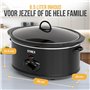 Strex Mijoteuse 6,5 l - Casserole amovible en céramique - Fonction maintien au chaud - mijoteuse - Noir