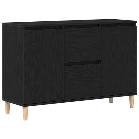vidaXL Buffet Noir Chêne 101x35x60 cm Bois reconstitué