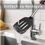 Spatule Cuisine Silicone, Set de 2 Spatules en Silicone avec Manche Inox, Spatule Coudée Résistante à la Chaleur pour Plancha, F