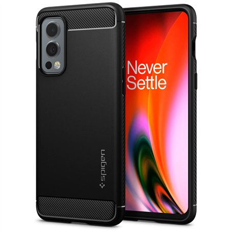 Spigen Rugged Armor Coque Compatible avec OnePlus Nord 2 5G - Noir Mat