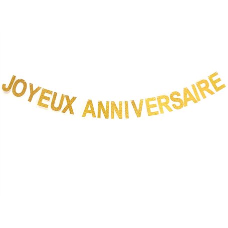 Andgo Glitter Joyeux Anniversaire Bannière Banderole Garland Bunting Party Décorations