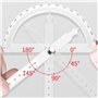 Détecteur d'angle d'acier inoxydable de 200 * 300mm, jauge d'angle rotatoire de rapporteur de 0-180 degrés