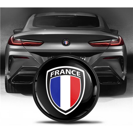 Biomar Labs Badge de Plaque de Démarrage pour Capot 74 mm Compatible avec BMW Emblème pour Coffre 51148219237 Drapeau de la Fran