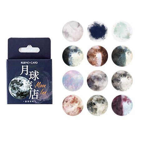 Lot de 46 mini autocollants en forme de lune pour journal