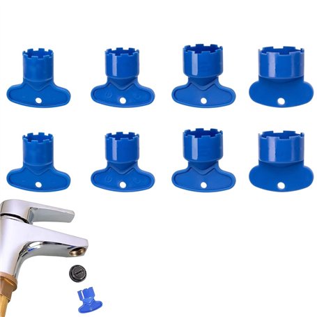 LYITZW 8 Pièces Outils de Clé Aérateurs de Robinet Cache Clés Cache-clé Aérateur Mousseur de Robinet Aérateur Économiseurs d'Eau