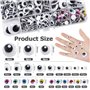 Carehabi 1200 Pièces Yeux Mobiles Autocollants Adhésifs en Plastique Wiggle Rondes Noir pour Artisanat Collage des Yeux Accessoi