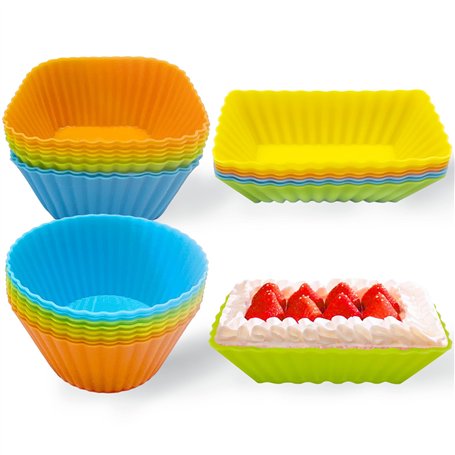 24 pièces moule silicone air fryer,moule air fryer,moule muffin air fryer,moules à pâtisserie,moule gateau air fryer,moule muffi