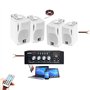 Party Light & Sound - Pack HiFi Magasin Restauration Ampli PLS1250USB-RC Fonction Tuner USB Bluetooth - Télécommande - 4 Enceint
