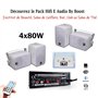 Party Light & Sound - Pack HiFi Magasin Restauration Ampli PLS1250USB-RC Fonction Tuner USB Bluetooth - Télécommande - 4 Enceint