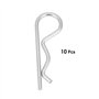 Clips de goupille fendue de type B goupille fendue 10 pièces/ensemble Kit d'assortiment de goupilles fendues à ressort(3 * 60mm
