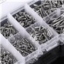 Fafeicy 800pcs M2 Vis Autotaraudeuses à Tête Plate Assortiment Kit, M2 x 4/5/6/8/10/12/16/20mm, M2 Vis à tête cylindrique avec B