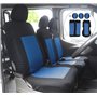 JJ Ensemble de Housses de Siège Avant 2+1 Couvre-Sieges Bleu - Noir Universelles pour Vehicules Utilitaires Bus Van Fourgon Cami