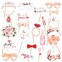 Konsait 23pcs DIY EVJF Accessoire Photobooth Or Rose Team Bride Accessoire Photobooth Lunettes Moustache Masquerade pour EVJF Dé