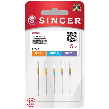 SINGER Aiguilles extensibles pour machine à coudre - Taille 80/12