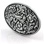 argent antique floral avec boucle de ceinture western bord de corde