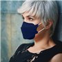 TubeRoo Lot de 5 masques FFP2 - Bleu foncé - En forme de poisson - Fabriqué en Allemagne - Certifié CE - Avec boucles d'oreilles