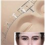 50pcs claire graduée jetable règle de sourcil auto-adhésive professionnelle guide de Microblading autocollant au pochoir pour la