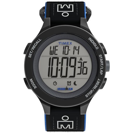 Timex Ironman Training Montre pour Homme 42 mm - Bracelet en Tissu élastique Noir Fastwrap