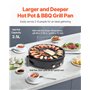 VEVOR Appareil à Fondue Chinoise avec Gril 2-en-1, Hot Pot Électrique 1800 W, Fondue Électrique avec Double Contrôle de Températ