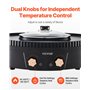 VEVOR Appareil à Fondue Chinoise avec Gril 2-en-1, Hot Pot Électrique 1800 W, Fondue Électrique avec Double Contrôle de Températ