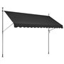 VEVOR Auvent de terrasse rétractable 350 x 120 cm, Store banne Manuel avec manivelle, Hauteur réglable 218-310 cm, abri Pare-Sol