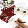 Cartes de remise de diplôme avec enveloppes et autocollants – Lot de 12 cartes, 4 motifs assortis en feuille d'or de 3 de chaque
