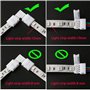 CESFONJER Fil sans soudure LED RVB, 4 broches 10mm large bande à bande, connecteur sans soudure à angle droit en forme L à 4broc