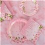 CEILIWEN Service de table de fête 100 pièces avec assiettes, gobelets et serviettes en carton rose pastel, pour 25 invités