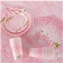 CEILIWEN Service de table de fête 100 pièces avec assiettes, gobelets et serviettes en carton rose pastel, pour 25 invités