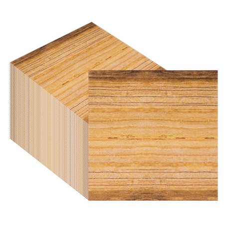 CEILIWEN Lot de 100 serviettes de fête en papier jetables effet bois - Écologiques et compostables - 33 x 33 cm - Marron