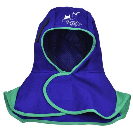 RIVERWELD Cagoule de soudage en tissu ignifuge pour soudeurs - Casque de soudage de couleur bleue - Équipement de sécurité au tr