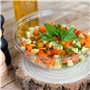 Table'Colors Lot de 6 Saladiers Réutilisables 2,25 L - Fabriquée en France - Plastique transparent - Idéal pour Salades, Taboulé