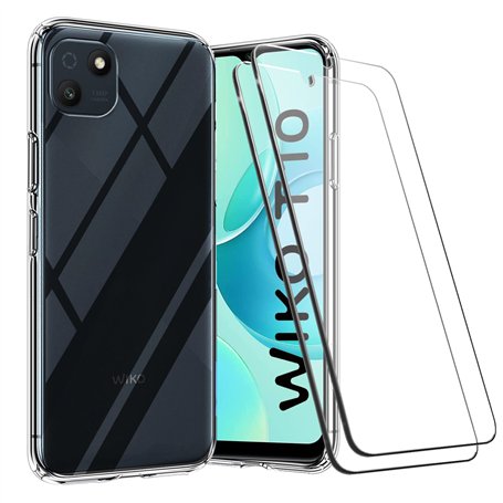 LYJERRY Housse pour WIKO T10 Coque avec 2Pcs Protection Écran en Verre Trempé pour WIKO T10