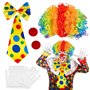 LOHAME 7pcs Accessoires de Costume de Clown Perruque de Clown Nez de Clown Gants rouges Cravate Papillon blanchepour Carnaval Ci