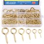 Glarks Assortiment de 100 crochets à vis en forme d'œillet en laiton plaqué 6 tailles
