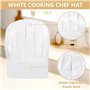 Tablier de Cuisine Toque de Chef, 2 Pièces Tablier Blanc Réglable et 2 Pièces Chapeau, Tablier Cuisine Homme Tablier Barbecue av
