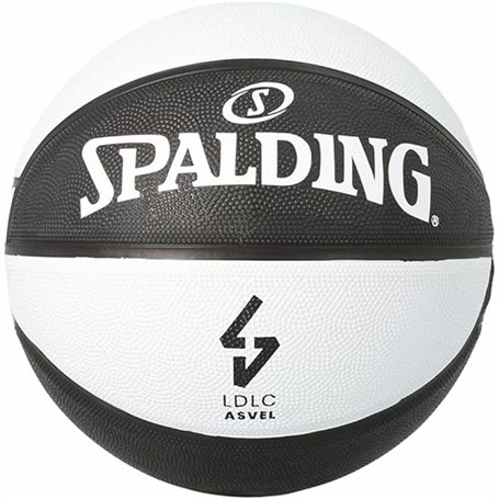 Ballon de basket Spalding Asvel Sz7 Blanc Noir (Taille 7)