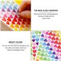 30 Feuilles d'Autocollants en Forme de Cœur Imperméables - 2520 Pièces Colorées pour Décoration et Marquage DIY