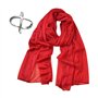 1Pc Foulard en soie rouge