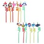 iwobi Lot de 12 Pailles à Boire Réutilisables, Pailles Spirales Fournitures de Fête d'anniversaire des Enfants