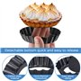 Moule à Tartelette, Lot de 8 Moule a Tarte à Fond Amovible, 10 cm Revêtement Antiadhésif Ronde Moule à Quiche Plat a Tarte en Ac