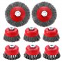 8 Pièces Brosse Métallique pour Perceuse Meuleuse D'angle