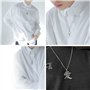 Collier avec pendentif japonais Kanji en acier inoxydable poli et symbole porte-bonheur personnalisé, Acier inoxydable