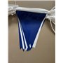 Guirlande de fanions triangulaires en plastique PE imperméable pour anniversaire, remise de diplôme - 40 m - Bleu et blanc