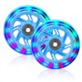 BYZESTY Lot de 2 roues lumineuses pour trottinette Stunt - LED de 100 mm - Avec ABEC - 7 roulements à billes - Roues de rechange