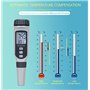 PH-Mètre Numérique, PH-Mètre Professionnel et Portable Testeur de Qualité de l'eau Portable Acidimeter PH818 0-14 Mesure du PH I